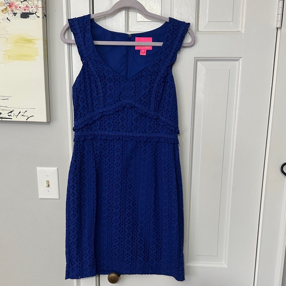 Lilly Pulitzer Kaylee shift dress in Lapis Lazuli petite petal size 8